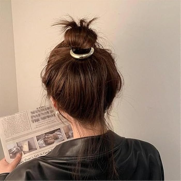 GQ 3 PCS Metal Hair Tie, Ponytail Cuff, Gold and Silver Hair Accessories for Women - Image 3